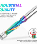 Upcut Spiral Flush Trim Router Bit 1/2 Inch Shank 1-1/2 Inch Cutting Length Solid Carbide TAC Coated Heavy Duty for woodworking