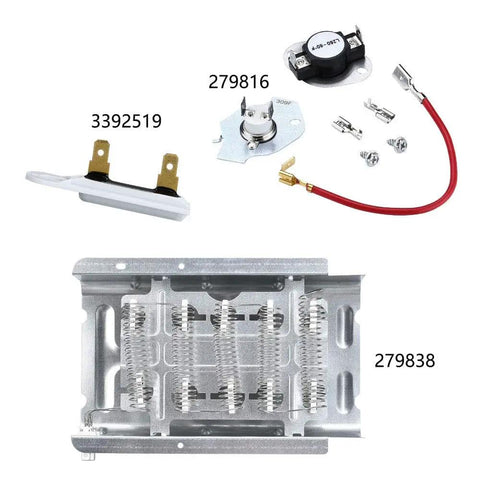 279838 Dryer Heating Element Compatible With Whirlpool Kenmore Maytag Amana Crosley Estate Inglis Roper Cabrio Electric Dryers