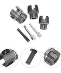 Heavy Duty Pipe Threader Set For Pvc And Metal Pipes, Electrician Threading Tool Compatible With Electric Drill For Plumbing Projects, set of steel cutting heads and attachments.