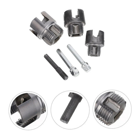 Heavy Duty Pipe Threader Set For Pvc And Metal Pipes, Electrician Threading Tool Compatible With Electric Drill For Plumbing Projects, set of steel cutting heads and attachments.