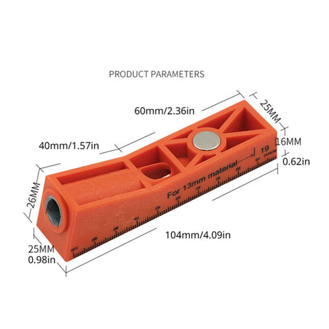 15 Degree Locator Angle Woodworking Tool With Hole Drill Guide And Screw Jig Positioner, Durable Nylon PA6, compact size
