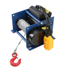 Top Tier Micro Electric Hoist Winch With Powerful 110V Motor For Garage And Factory Heavy Lifting Tasks. Image of winch with hook.