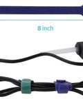 50 Pack Reusable Self Fastening Cable Ties 8 Inch For Easy Cord Management Black Wire Organizer Straps Premium Adjustable Ties