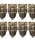 Pack of 8 antique bronze toggle latches with padlock holes, duckbilled hasp, for jewelry box cabinet, retro bronze style.