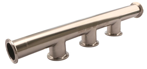 GOGOUP 1.5 in stainless steel tri-clamp manifold, 3-way sanitary fitting with three ports
