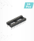 24 Piece DIP IC Socket Adapter Kit With 7.62mm Row Pitch Round 20 Pin Sockets for Breadboard Projects and PCB Design