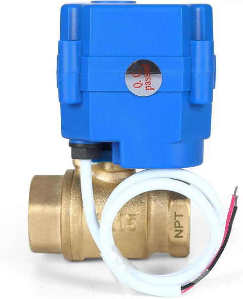 Motorized Ball Valve Three Quarter Inch Brass Electric Valve With Standard Port 9 To 24 Volt AC DC Two Wire Auto Return