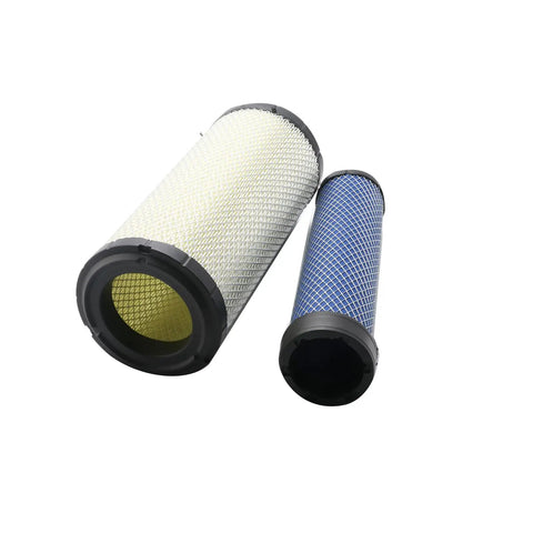 All In One Bobcat Maintenance Filter Kit For 863 863G 864 864G 873 873G 883 T200 A300 A220 S250 With Hydraulic Oil Filter Fuel Water Separator Engine Oil Filter And Two Air Filters showing blue and white filters