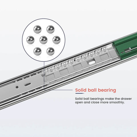 22 Inch Soft Close Drawer Slides Built To Last Heavy Duty Side Mount 100Lb Capacity Full Extension Ball Bearing Cabinet Glides close-up
