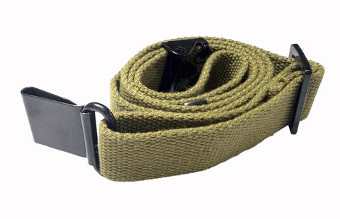 OD Green M1 Garand Two Point Rifle Sling US GI Pattern Cotton Canvas Web Sling With Correct WW2 Hardware Reproduction
