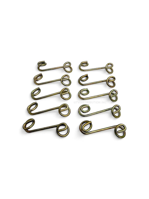 Premium Quarter Turn Quick Release Dzus Toggle Fasteners featuring a set of 10 zinc plated springs and durable steel tab plates.