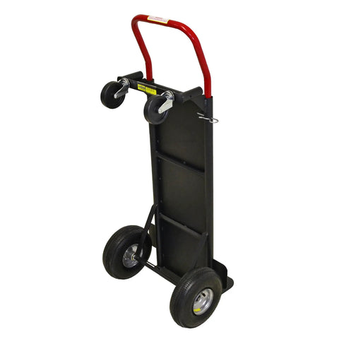 Heavy Duty Hand Truck Converts From Two Wheel To Four Wheel Platform With Solid Steel Deck Preventing Load Slippage 800 Pound Capacity