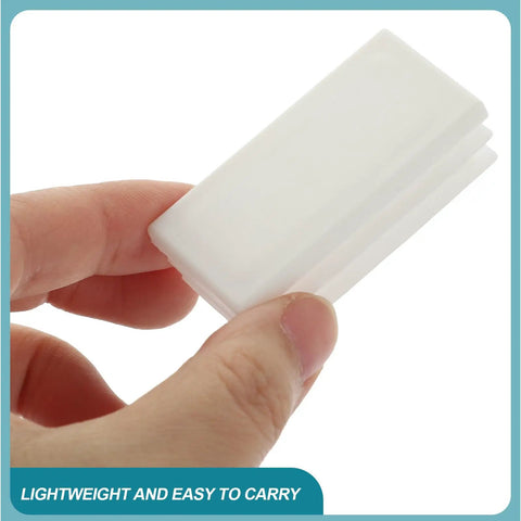 White Plastic Chair Leg Protectors 20 Pcs Square End Caps held in hand