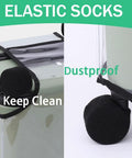 Elastic socks on suitcase wheels from the 8 Piece Luggage Replacement Wheel Set to keep them dustproof and clean.