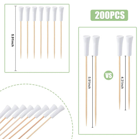 Golf Themed Cocktail Picks 5.91 Inch White Bamboo Toothpicks For Appetizers Fruit And Sandwiches Party Buffets Masters Hole In One Style Skewers 100 Piece Pack For Catering Events with comparison to shorter picks