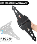 Person holding 8 Inch Heavy Duty Gate Hinge For Wood Gates And Fences Black with 270° swing, steel construction