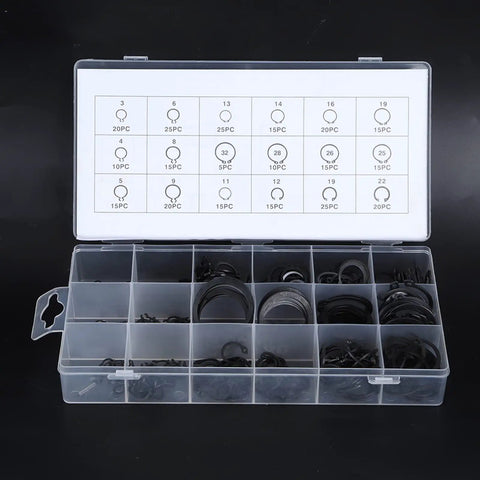 Heavy Duty External Snap Circlip Kit For DIY Mechanics And Pros 300 Piece External Retaining Ring Set with sizes 2mm to 32mm
