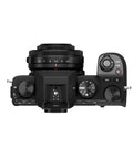 Top view of Weather Resistant Prime Lens XF27mmF2.8 R WR mounted on X Series camera showcasing aperture ring detail.