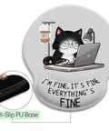 Ergonomic Mouse Pad With Gel Wrist Rest For Comfort And Pain Relief, Non Slip PU Base, Cute Desk Sidekick, cat design, top view