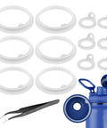 Water Bottle Lid Gasket Replacement Set For Takeya Actives 18oz 22oz 24oz 32oz 40oz 13 Pcs Leak Proof Rubber Seals O Ring Spout Lid Replacement For Hydration On The Go, silicone rings and tweezers