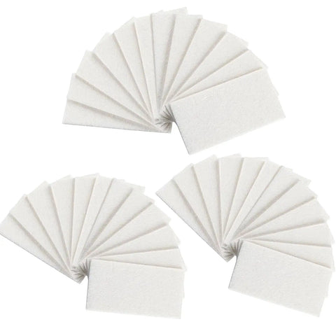 48 Pack Anti Fog Inserts For Action Camera Waterproof Housing, arranged in three fan-like clusters, white material.
