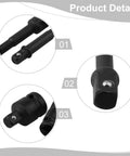 Super Cool 12-Piece Drill Socket Adapter Extender Set for Impact Drivers, Includes 1/4 Inch 3/8 Inch And 1/2 Inch Hex Shank Converters Plus Reducer Kit With Detent Ball, Perfect For Cranky Tight Spots In Any Garage Or Shop Job You Gotta Handle Today. black steel adapter ends