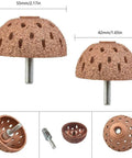 Heavy Duty Tire Grinding Head Made From Tough Alloy For Coarse Polishing And Wear Resistant Deburring On Tires With High Precision Buffer Ball Tool, 42mm head with shank.