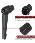 8 Piece Adjustable Clamping Lever Handles Set With M8 Female Thread Knobs Rotating Screw Locking Quick Release Ratchet Push Button Handle Black