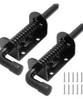 Rock Solid Spring Loaded Gate Latch Pin Pair Premium Stainless Steel Barrel Bolt Door Hardware Heavy Duty Corrosion Resistant Lock Kit with screws.