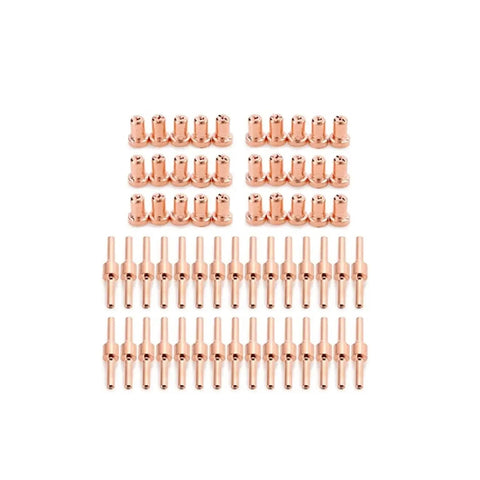 Top Tier Plasma Cutter Consumables Set Featuring 80 Or 160 Long Tip Electrodes And Precision Nozzles Made From Durable Metal for PT31 and LG40.