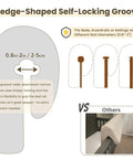 Wedge-shaped self-locking groove design for Heavy Duty Toddler Bed Rail Bumper Guards Thick Foam Crash Cushions for secure fit.