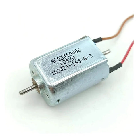 Pro Grade DC Motor With Dual 2mm Shafts And Carbon Brushes Delivering 24000Rpm High Speed Low Noise Operation With Rock Solid Cooling For Any Heavy Duty Weekend Build - close-up view of the metal body.