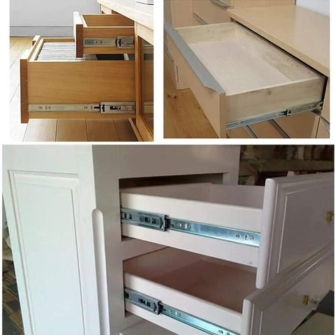 Heavy Duty Full Extension Drawer Slides 400mm 1 Pair Side Mount Ball Bearing Rails on kitchen cabinet drawers
