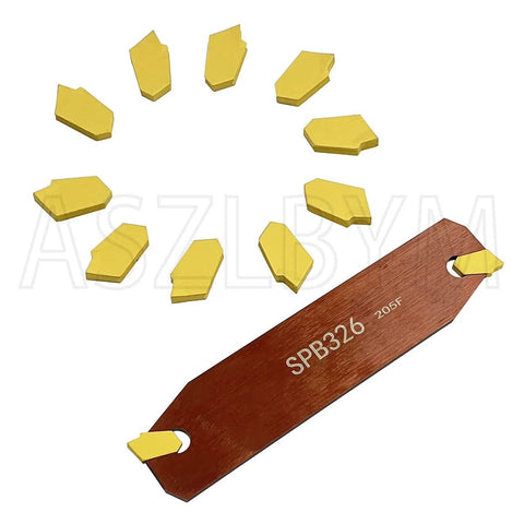 Lathe Grooving Cutoff Tool SPB26-3 With 12 Pro Grade SP300 Carbide Inserts And SMBB1626 Blade Plate for precise CNC operations