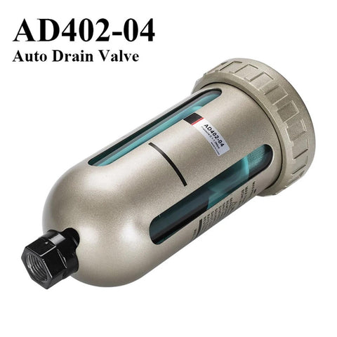 Go To Auto Drain Valve For Air Compressors And Pneumatic Systems AD402 Series Automatic Drainer with oil-water separator shown
