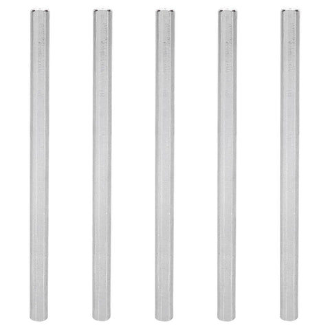 Five D Shaft Stainless Steel Robot Axles 6mm x 100mm for FTC FRC Robots in a row