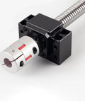 Top Tier Hella Smooth C5 SfU2005 Ball Screw 950Mm Complete Assembly, detailed view of coupling and bearing housing.