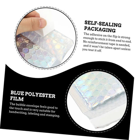 Close-up of Colorful Bubble Mailer Bags 15 By 20 Cm Plus 4 Cm Waterproof Padded Envelopes Self Seal for secure packaging