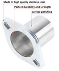 Exhaust Flange Repair Piping Kit 2.5 Inch ID To 2.5 Inch OD With Gasket And Bolt showing polished stainless steel finish