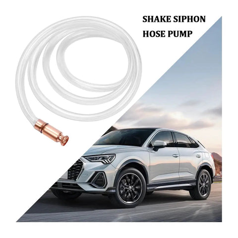 Heavy Duty Car Gas Siphon Hose Pump 5.9 Foot Safe Self Priming Transfer Tube For Fuel Water And Oil with copper fitting.