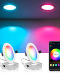 6 Inch Smart Recessed Lighting Kit With WiFi LED Ceiling Light 12W 1100LM RGBCW Ultra Thin Downlight with app control and lights on ceiling