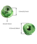 Eight Pack Flange M4 Nylon Lock Nuts With Serrated Edges Self Tightening Aluminum Wheel Hardware for RC Cars Green