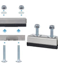 Heavy Duty Roof Rack Mounting Brackets 2 Pack For RV Roof Rails And Solar Panels showing stainless steel clamps and hardware