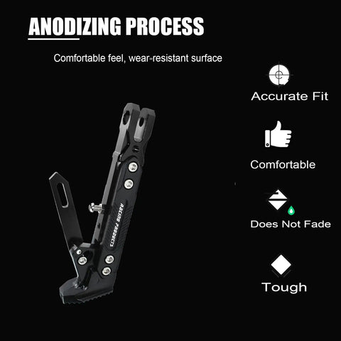 Beefed Up Universal Motorcycle Kickstand Upgrade With Adjustable CNC Aluminum Alloy Tripod Holder Side Foot Stand
