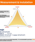 Measurement guide for installing Triangle Sun Shade Sail Canopy 16 By 16 By 16 Feet UV Block Outdoor Shade For Backyard Patio