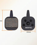 Premium Bicycle Disc Brake Pads Two Pack For Tektro Io Novela Aquila, shown flat with dimensions for hydraulic mechanical systems.