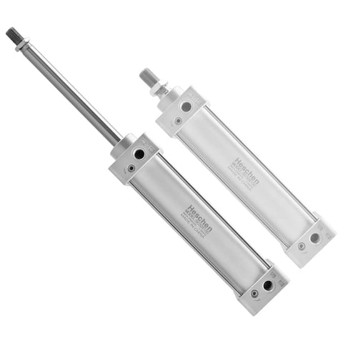 Standard Pneumatic Cylinder SC 50-150, PT1/4 port, 50mm bore, 150mm stroke, double acting, shown in silver finish, heavy duty