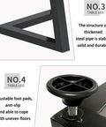 Heavy Duty Metal Double V Table Legs With Adjustable Leveling Pads To Straight Up Level Up Your Home Office Or Dining Room Setup For A Rock Solid Anti Rust Look That Fits Any Modern Desk Design Perfectly, showcasing stability and adjustable foot pads.