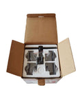 4-jaw lathe chuck set, 125mm metal chuck, boxed with foam inserts and plastic-wrapped parts