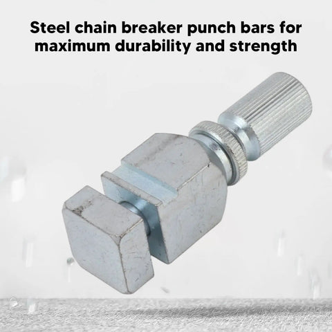 Steel component of Pocket Chainsaw Chain Breaker Kit With Rivet Punch And Link Remover For Quick Chainsaw Repair on display